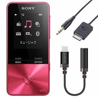【i phone用】 ソニー ウォークマン Sシリーズ MP3プレーヤー 16GB NW-S315 PC ビビッドピンクと録音&変換ケーブルセットの画像