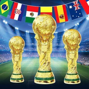 ワールドカップのトロフィー サッカー選手権のトロフィー 3Dレプリカ FIFA カタール サッカー記念品 コレクション ゴールド 21cm 36cmの画像