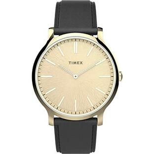 腕時計 タイメックス メンズ TW2V43500VQ Timex Men's Gallary 40mm Watch - Black Strap Champagne Dialの画像