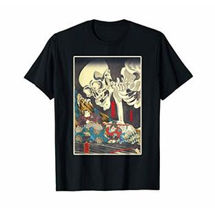善知鳥安方忠義伝 歌川国芳 国芳スケルトンスペクター日本の浮世絵アートプリント Tシャツの画像