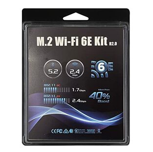 ASRock Intel WiFi 6E AX210 Module & アンテナ・ケーブル セット/Desk Mini シリーズにWIFI 環境を追加/M.2WIFI6Ekit (AX210) DeskM R2.0の画像