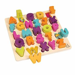 B. toys 木製アルファベットパズル 型合わせパズル ブロック26ピース 木のおもちゃ 1歳半~ 正規品の画像