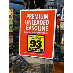 アメリカのガススタ ボタンステッカー （ハイオク/レッド） バッドアス ステッカー#22の画像