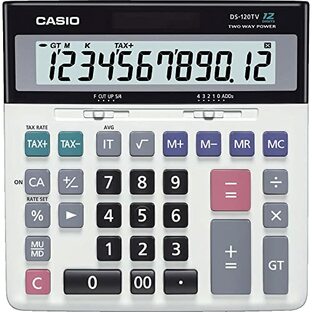 CASIO(カシオ) スタンダード電卓 税計算・加算器方式 デスクタイプ 12桁 DS-120TWの画像