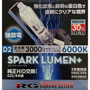 レーシング ギア (RACING GEAR) 純正交換HIDバルブ SPARK LUMEN+ D2S/D2R共用 6000K RGH-RB660の画像