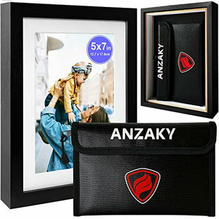 ANZAKY 写真フレーム 転換金庫 耐火&防水バッグ付き 貴重なホームセキュリティストレージ金庫 隠しコンパートメント付き お金や現金を保護 5インチx7インチの画像