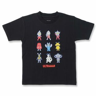 [ファインプラス] カジュアル Tシャツ 半袖 キャラクター ウルトラマン モンスター グッズ キッズ ブラック2（イラスト）の画像