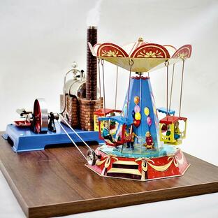 蒸気エンジン駆動 メリーゴーランド(蒸気エンジン 動く 模型 おもちゃ キット 回転 レトロ 玩具) メーカー直送 1-2Wの画像