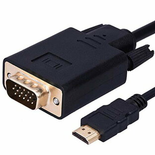 HDMI to VGA変換ケーブル 1m 1080p@60Hz HDMI オス to VGA オス変換ケーブル ビデオ変換コード HDMIからVGAアダプター HDTV、Chromebook、Raspberry Pi、Roku、Xboxなど対応の画像