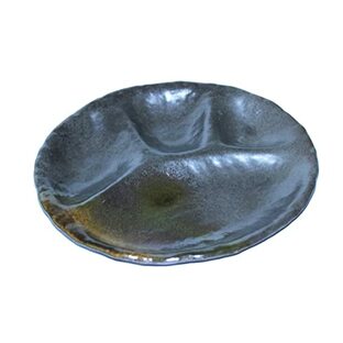 萬古焼 仕切プレート 仕切皿 ワンプレート 皿 琥珀 食器 陶器 電子レンジ 食洗機可 日本製 12213の画像