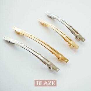 2個入り ヘア金具 バレッタ細 BLAZE ヘアアクセサリー ヘアアクセ パーツ 商用利用可能 ハンドメイド 手芸 手作り クラフト 素材 作製 装飾 シンプルの画像