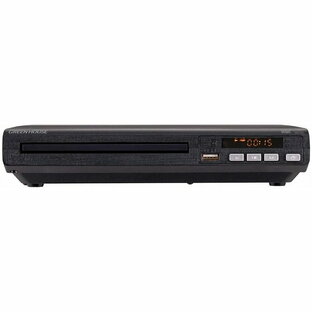 グリーンハウス CPRM対応 据え置き型DVDプレーヤー ブラック 再生専用 コンポジット接続 [テレビ ビデオ 映画 音楽 静止画 CD USBメモリー] GH-DVP1H-BKの画像