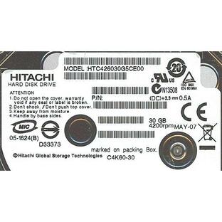 【ゆうパケット対応】HITACHI ノート用HDD 1.8inch HTC426030G5CE00 30GB 8mm [管理:1000021589]の画像