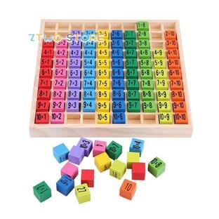 ブロック 九九 掛け算 10 * 10掛け算の表 練習 算数 計算 カラー認識 積み木 木製パズル 木のおもちゃ トレーニング 数学知育玩具 学習の画像