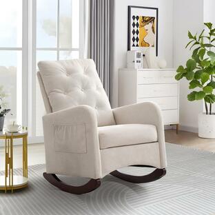 KINFFICT Modern Rocking Chair for Nursery, Upholstered Glider Ro 並行輸入品の画像