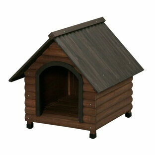 irisオーヤマ アイリスオーヤマ ログ犬舎 ダークブラウン 犬小屋 ドッグハウス 屋外 木製 ログハウス LGK-750の画像