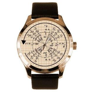 superbrass.com Rare Counter-CLOCKWISE Radian Circle Trigonometry Value of PI Solid Brass Watch 並行輸入品の画像