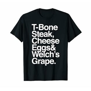 ゲストチェック - Tボーンステーキ、チーズエッグ、ウェルチズグレープ Tシャツの画像