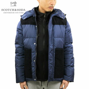 スコッチアンドソーダ ダウンジャケット メンズ 正規販売店 SCOTCH＆SODA アウター QUILTED CONTRAST JACKET 151996 81802 0081 WORKER BLUEの画像