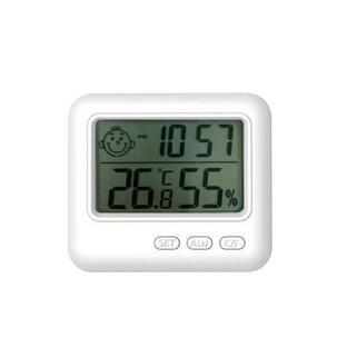 デジタル温度計 湿度計 温湿度計 デジタル 温湿度計付き 時計 正確 室外 室内 壁掛け 卓上 アラームの画像