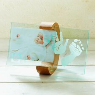 フォトフレーム 名入れ 出産祝い ちあき工房 ムーンフォトスタンド 誕生日 ベビーメモリアル プレゼント ギフト 写真立て 手形 足形 男の子 女の子 赤ちゃんの画像
