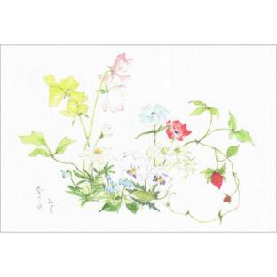 布だより 春の庭No.2／野の花 絵葉書 布のはがき／阿見みどり／63円切手で送れます <レターパックライト対応>の画像