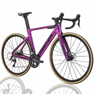 PANTHER (パンサー) ロードバイク Porosシリーズ STIデュアルコントロールレバー シマノ SHIMANO Tiagra搭載 20段変速 超軽量フルカーボンフレーム 700Cレーシング軽量タイヤ 前後スルーアクスル方式車輪 油圧ディスクブレーキ ドロップハンドル コスパ最強オールラウンドモデル (480mm(M), Shine Purple)の画像