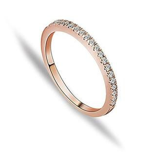 Acefeel（エスフィール）かわいい ダイヤ 結婚指輪 レディース 18金 繊細 ステンレス リング かわいい プロポーズ プレゼント用の画像