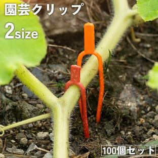 園芸クリップ 100個セット フォーク 植物 茎 蔓 つる 固定 誘引 留める 地面 土 ガーデニング用品 農業 苺 イチゴ スイカ サツマイモ 簡単の画像