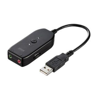 USBオーディオ変換アダプタ 3.5mmステレオミニプラグ対応 ミュート ボリュームコントロール機能付き MM-ADUSB3N サンワサプライ ネコポス対応の画像