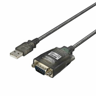 BUFFALO USBシリアル変換ケーブル ブラックスケルトン 1m ブラックスケルトン ［Type−Aオス D−sub9ピン］ BSUSRC0710BSの画像