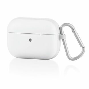 ELECOM AVA-AP2TSWH [AirPods Proケース TOUGH SLIM 耐衝撃 TPU PET カラビナ付き 背面RESETボタン ホワイト]の画像