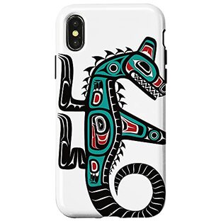 iPhone X/XS Wasgo シーウルフ ハイダ Tlingit ネイティブアメリカン スマホケースの画像