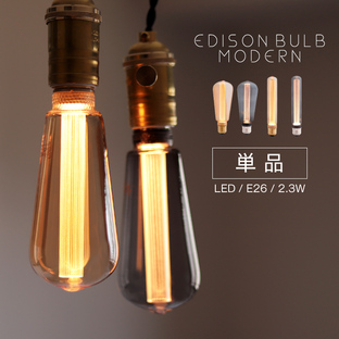 エジソン電球 モダン LED電球 E26 調光器対応 おしゃれ EdisonBulb チューブ ゴールド グレー スタイリッシュ レトロ 裸電球 色 暗い シンプル 高級感 ランプの画像