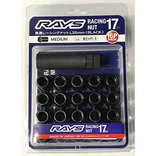 【RAYS】レーシングナット 17HEX M12×P1.5 BK(ブラック) 35mm 16個入 74130000230BKの画像