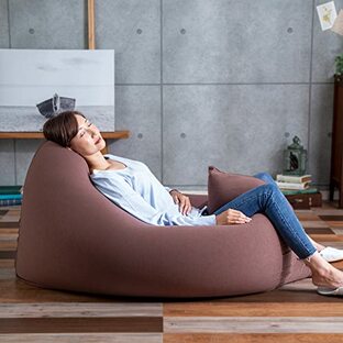 アイリスプラザ ビーズクッション ミドルサイズ ソファ ソファー フロアソファ フロアソファー クッション 座椅子 全3カラー 約130×100×20cm ビーンズMAX ビーンズマックス グランデ ブラウンの画像