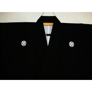 洗える黒紋付スタンダード袷 黒紋付男性着物羽織セット 化繊羽二重調の画像