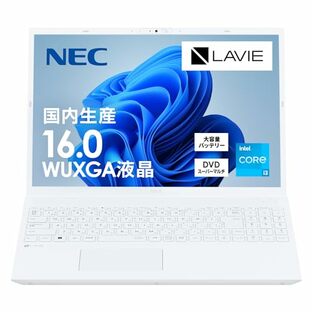NEC LAVIE 国内生産 ノートパソコン 24春N16 16 型 Core i3-1215U メモリ8GB SSD256GB Office なし Windows11 バッテリー駆動13.5時間 ホワイト DVD内蔵の画像