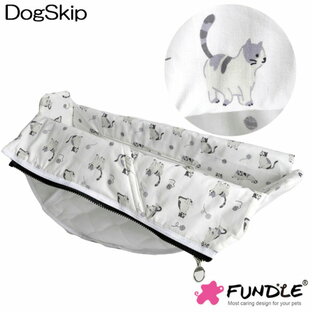 犬用 猫用 ファンドルペットスリング専用インナーバッグ キティー柄 ラージサイズ Fundle Kitty inner bag-whiteの画像