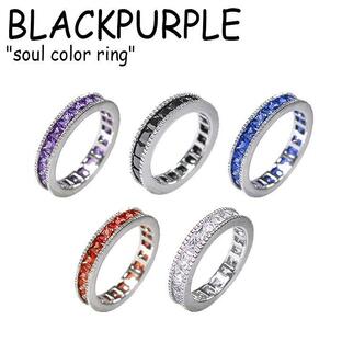 ブラックパープル 指輪 リング BLACKPURPLE soul color ring ソウル カラー クリスタル ブラック パープル ブルー レッド 韓国アクセサリー ACC BKABJ009R2の画像