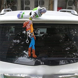 トイストーリー Toy Story ウッディー& バズ Woody&Buzz フィギュア 人形 ステッカー 車 カー アクセサリー ぬいぐるみ 35cm おもしろい 癒し 車デコレーション 車飾りの画像