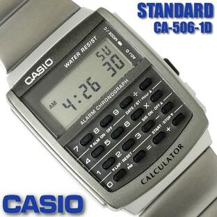 カシオ CASIO メンズ 腕時計 データバンク カリキュレーター CA-506-1D シルバー グレーの画像