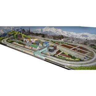 鉄道模型 ジオラマレイアウト Ｎゲージ用 複線150x65cm 昭和の風景と2線ヤード（電動ポイント化済み＆DCフィーダー付属）の画像