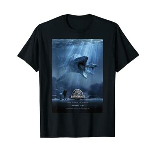 Jurassic World Mosasaurus Movie Poster Graphic T-Shirt Tシャツの画像