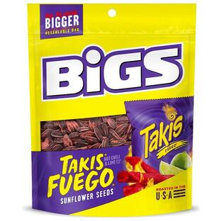 BIGS ビッグス ひまわりの種 タキスファンゴ ヒマワリシード サンフラワーシード アメリカのお菓子 BIGS Takis Fuego Sunflower Seeds, Hot Chili Lime Flavorの画像