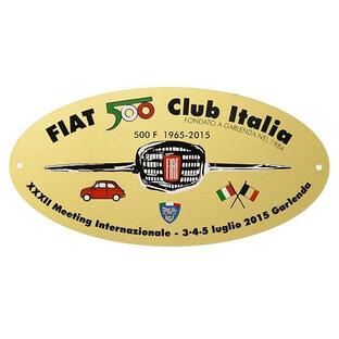 フィアット 500 CLUB ITALIA 2015ミーティング記念エンブレムプレート 20551の画像