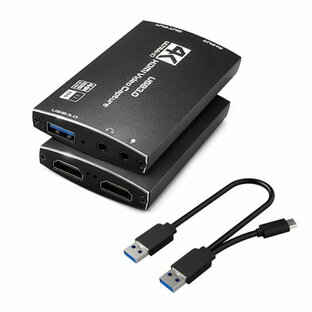 4K HDMI キャプチャーボード パススルー USB3.0 HDCP2.2対応 1080P 60FPS 4K HDMIパススルー ゲーム実況 PS5/PS4/Xbox/Wiiu/Nintendo Switch 対応 ライブ配信/Youtube配信/Zoom リモート会議 ゲーム録画 OBS ストリの画像