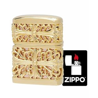 ZIPPO(ジッポー) ライター ゴールド メタルジャケット クロス 2PMJ-CRO20 特製ステッカー付きの画像