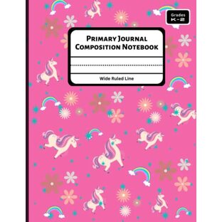Primary Journal Composition Notebook: Twinkling Unicorn primary Journal Composition Book Grade Level K-2 Draw and Write, Dotted Midline Creative Picture Notebook Early Childhood to Kindergartenの画像