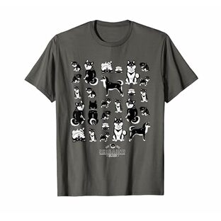 黒柴たくさん かわいい柴犬 柴犬イラスト Tシャツの画像